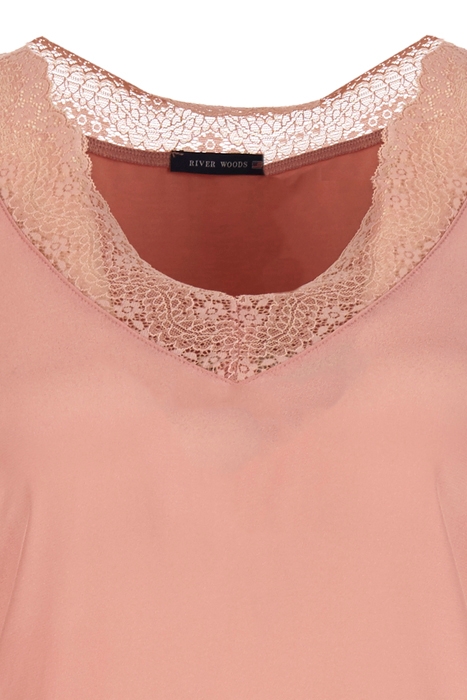 SILK V-NECK TOP PINK 2