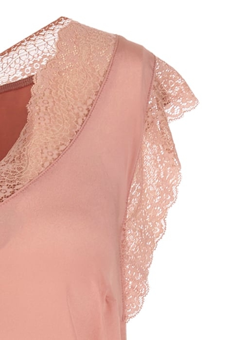 SILK V-NECK TOP PINK 3