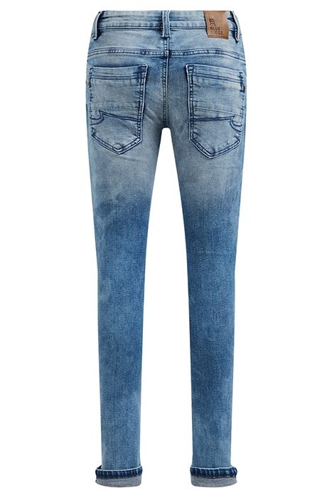 JONGENS SKINNY FIT JEANS MET BIKERDETAILS EN STRETCH BLUE 5