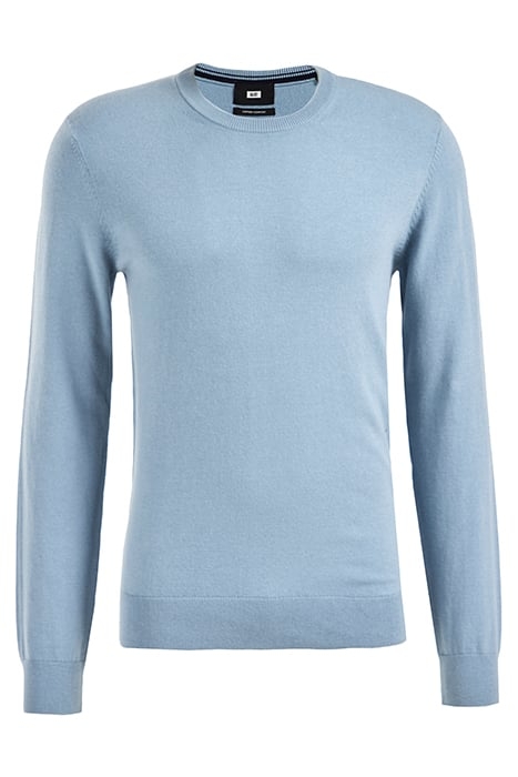 HEREN FIJNGEBREIDE TRUI VAN KATOENMIX ICE BLUE 1