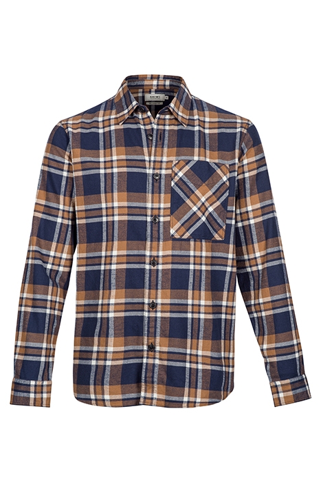 MEN CHECK SHIRT LUKE GINGERBREAD BROWN 1