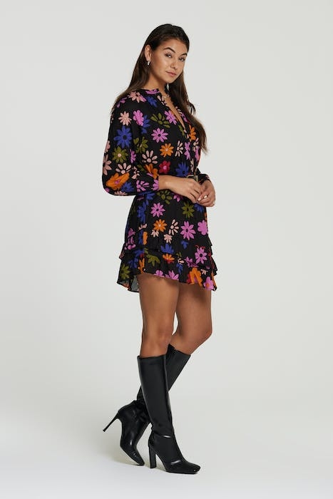 LADIES ROUEN DRESS RETRO FLOWER 5