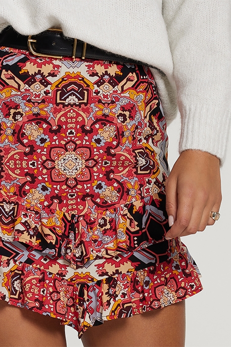 LADIES BOLOGNA SKIRT BOHO AZTEC OLD RED 6