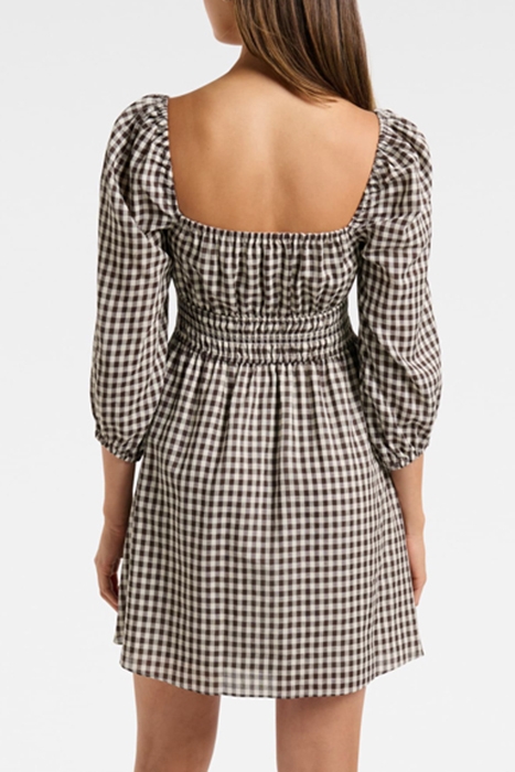 JOSIE PUFF SLEEVE MINI DRESS CHECK 2