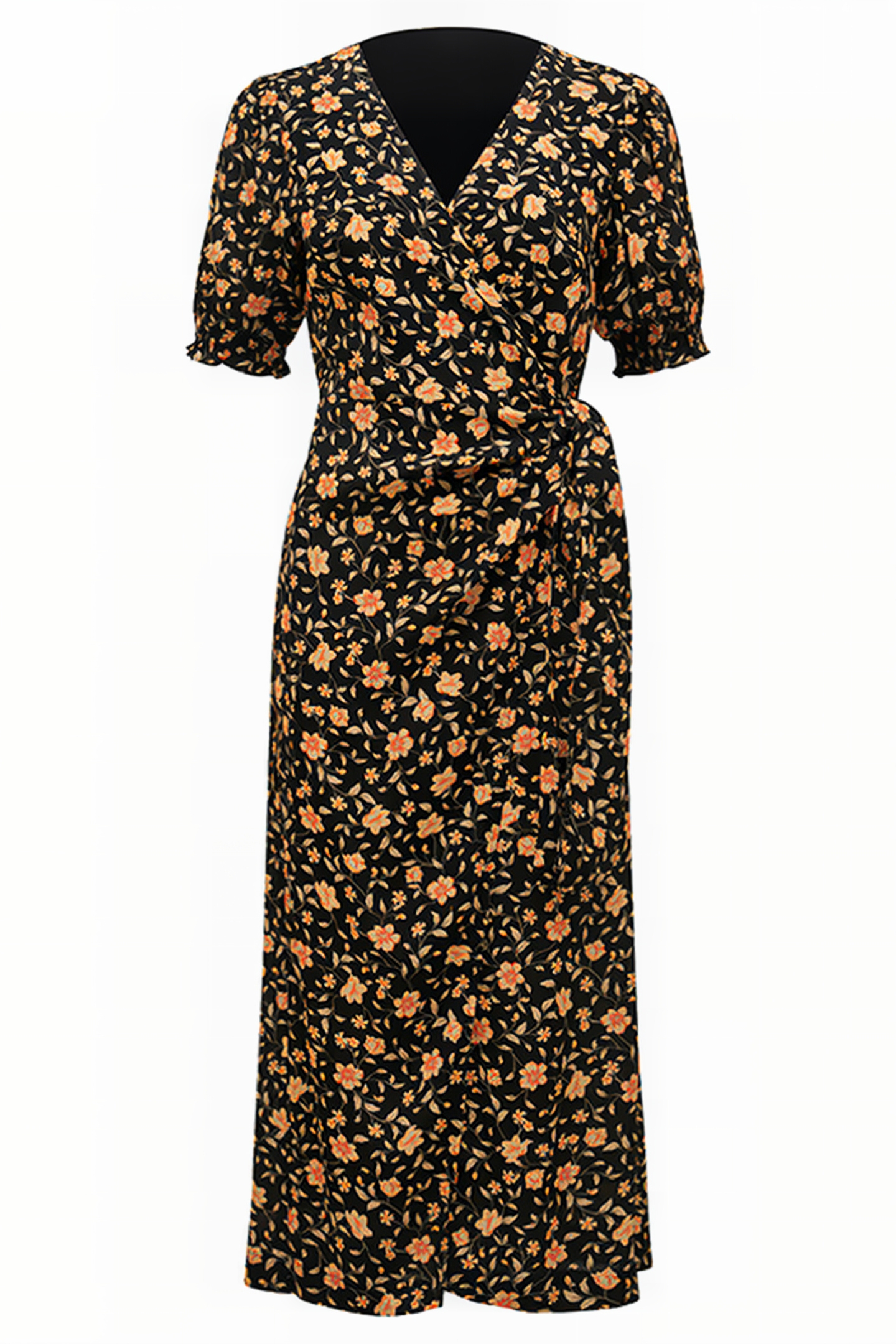 HALLIE SARONG MIDI DRESS LARGE BURNLEY DITSY 5