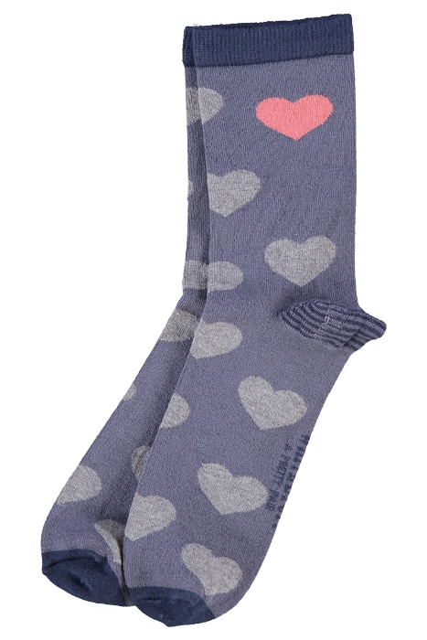 HEART BAMBOO SOCK GREY MLT 1