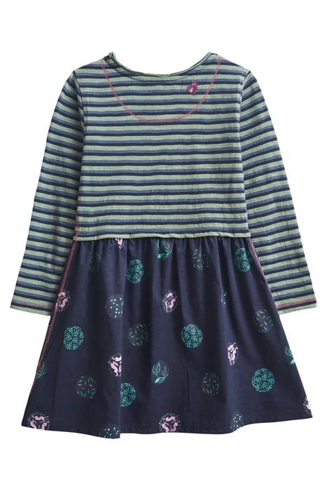 FOLK STAMP DRESS NAVY MULTI 2