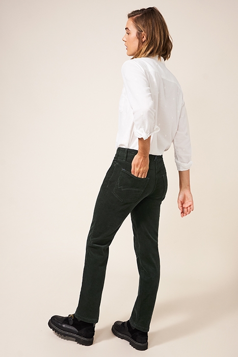 BROOKE STRAIGHT CORD TROUSER DARK GREEN 3