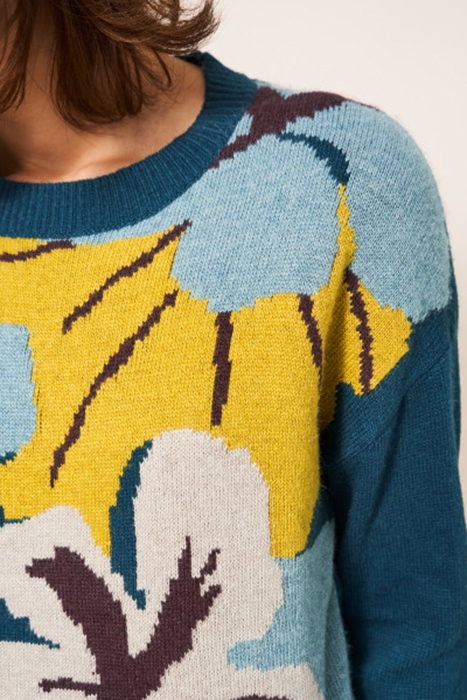 BELONGING FLORAL JUMPER TEAL MULTI 4