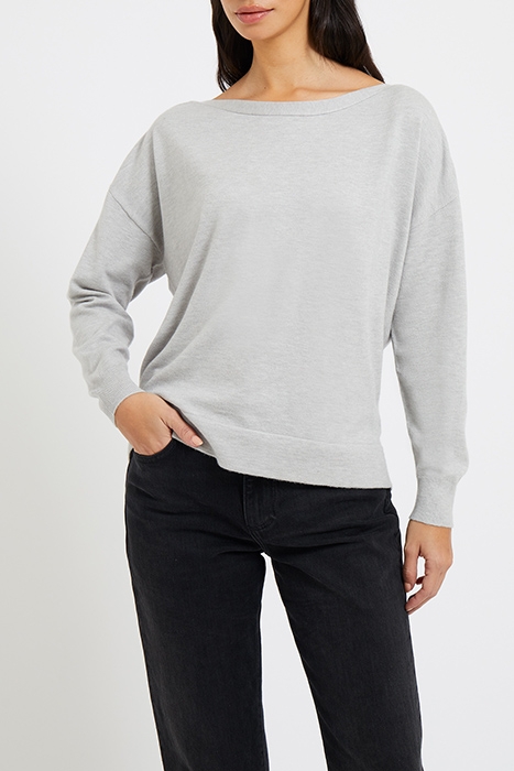 SUPERSOFT SCOOP NECK KNITS LIGHT GREY MEL 2