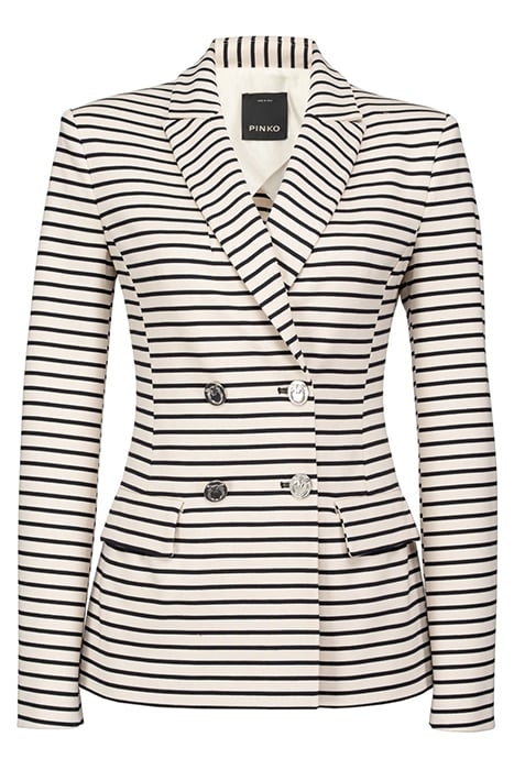 ASSAGO GIACCA PUNTO ROMA RIGAT ECRU/NAVY BLUE 5