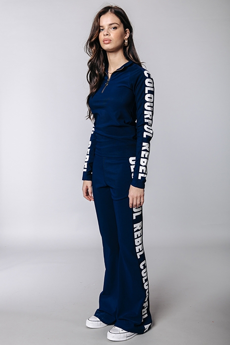 JOLIE LOGO FINE KNIT FLARE PANTS DARK BLUE 3