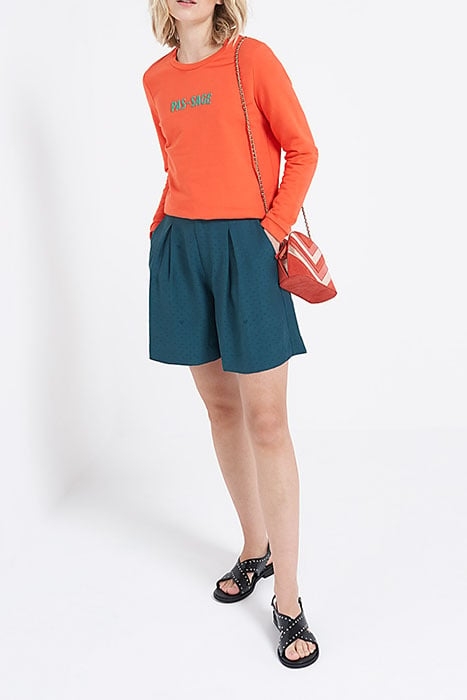 SEA GREEN JACQUARD POLKA DOT SHORTS 3