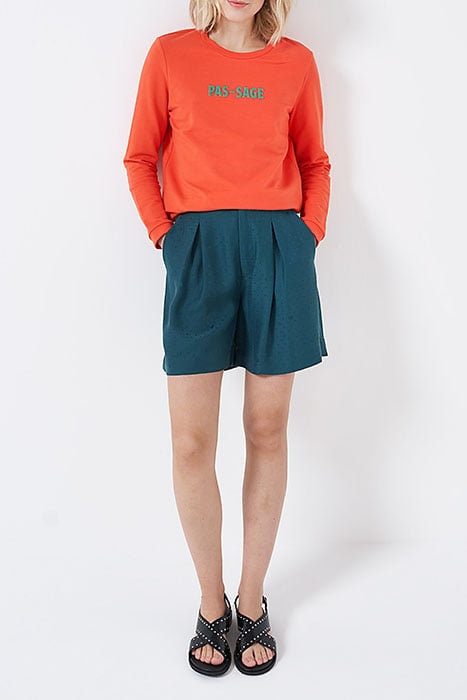 SEA GREEN JACQUARD POLKA DOT SHORTS 1