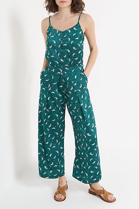 SEA GREEN PAISLEY HEART PRINT JUMPSUIT CASHMERE HEART 1