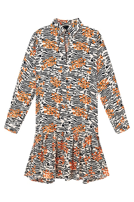 VOLANT DRESS WILD PRINT ORANGE 3