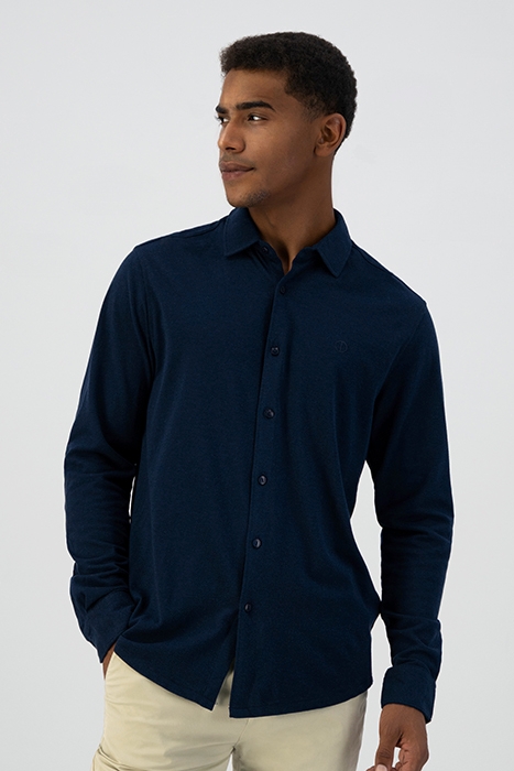 SHIRT CA MELANGE PIQUE DK. NAVY 2