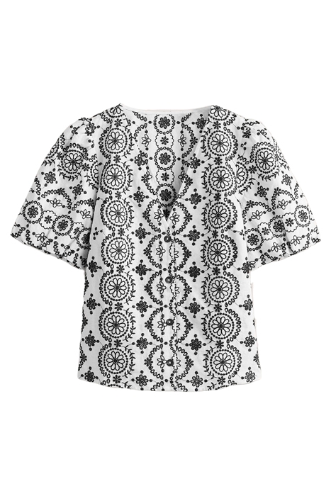 PUFF SLEEVE BUTTON BLOUSE WHT 3