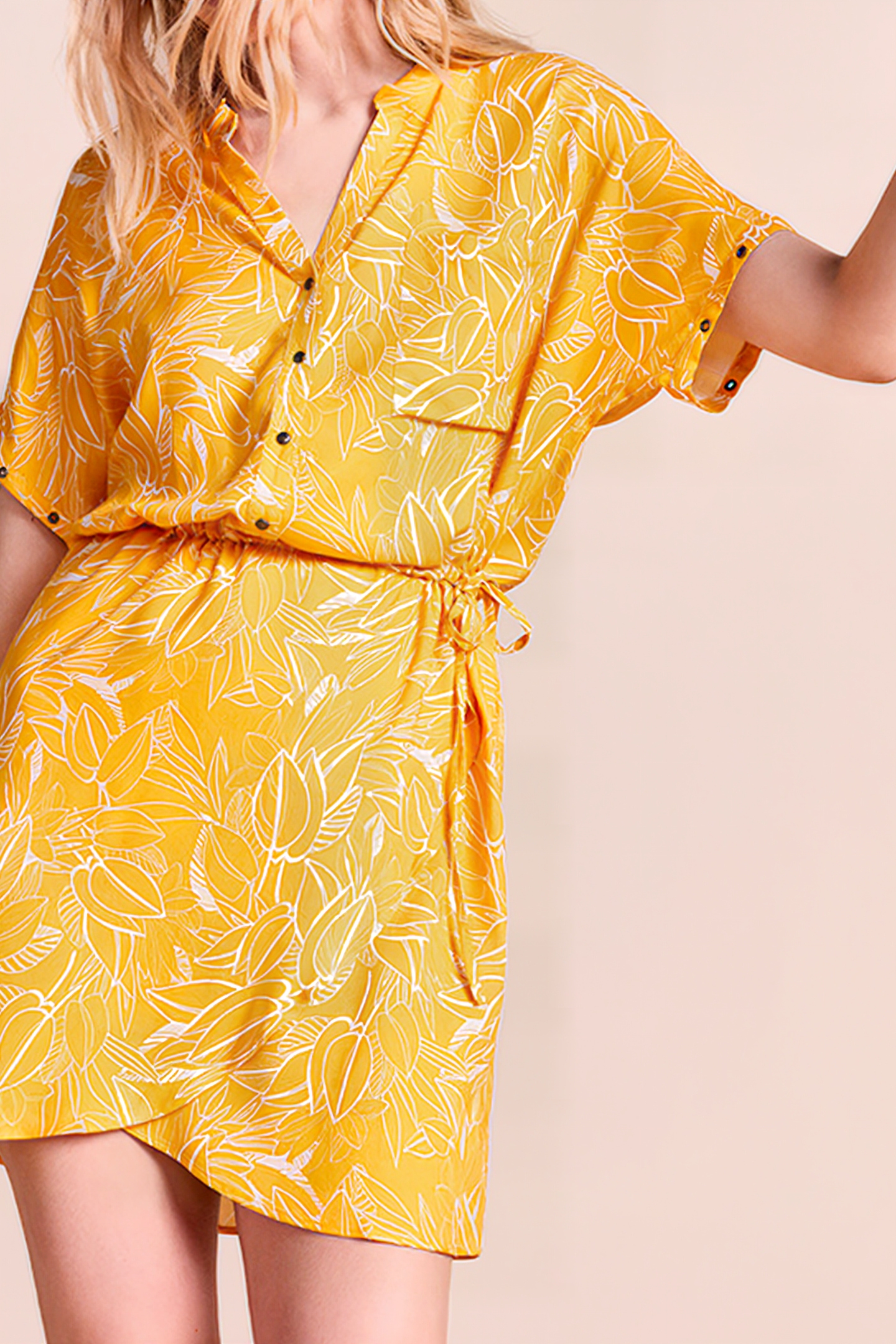 RANGOON - HONEY DRESS WITH VEGETABLE PRINT HONEY 1