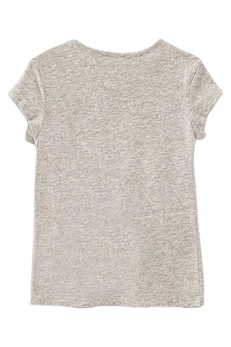 GIRLS’ MEDIUM-GREY MARL T-SHIRT WITH FLORAL TRAINER IMAGE 2