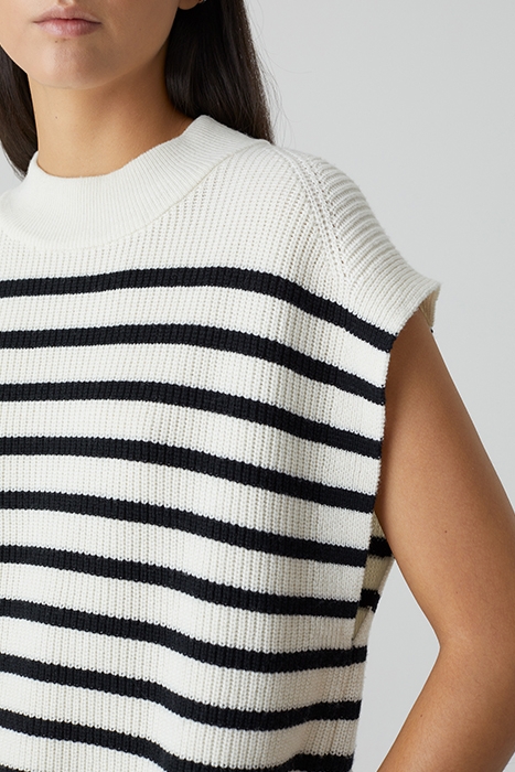 STRIPED VEST KNITS IVORY 4