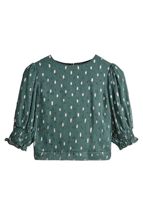 CROPPED METALLIC SMOCKED TOP MOS 5