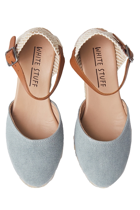 ESPADRILLE CLOSED TOE WEDGE CHAMB BLUE 3