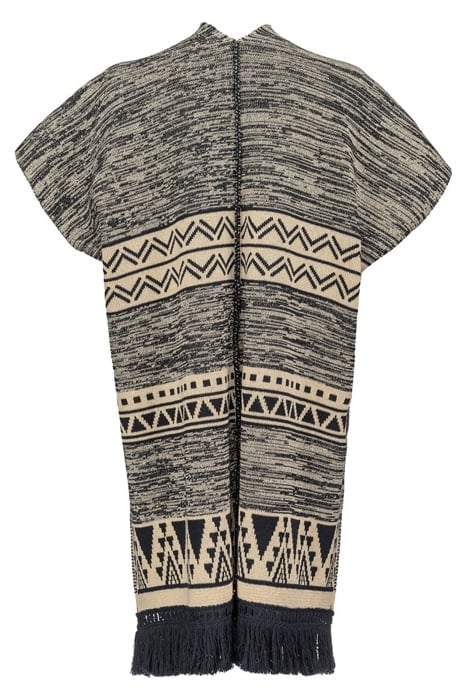 CALAHORRA PONCHO RECYCLED STUO NAVY BLUE/ECRU 7