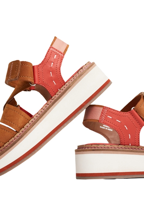 SPORTY LEATHER FLATFORM RED 4