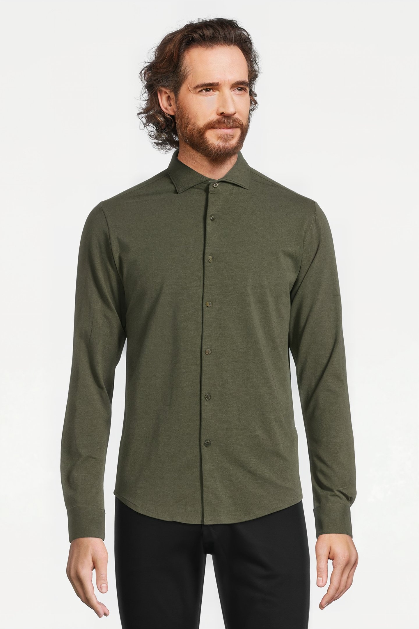 SHIRT FINE SLUB JERSEY DARK ARMY 2