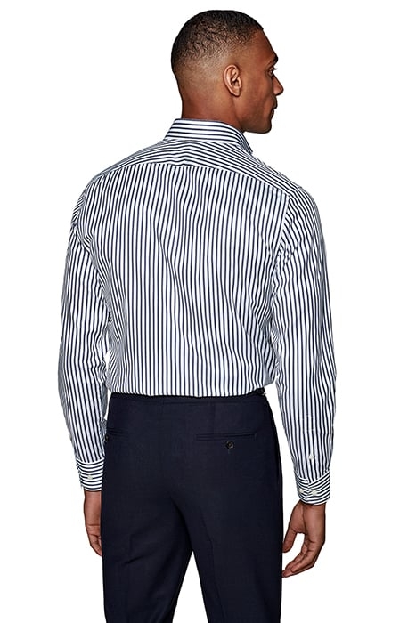 Navy Striped Slim Fit Shirt 3