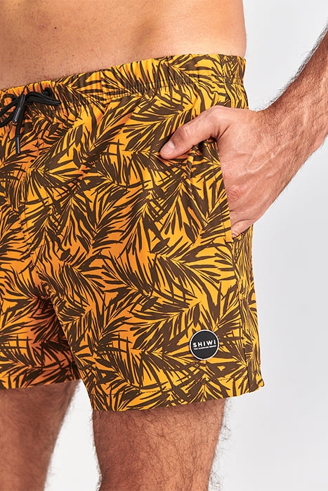 MEN SWIM SHORT BAMBOO 4-WAY STRETCH MARIGOLD ORANGE 5