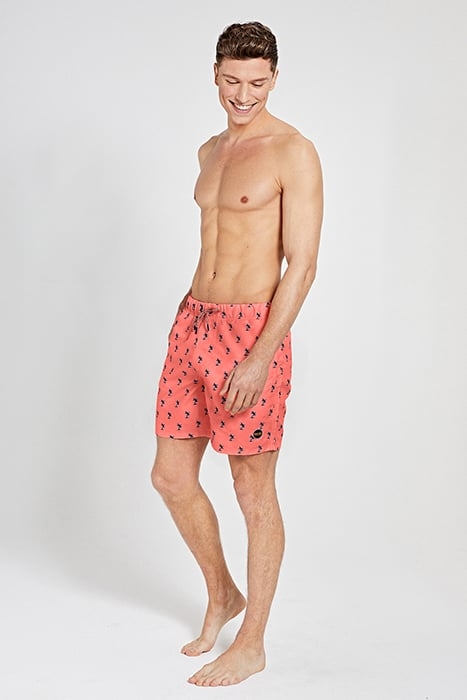 MEN SWIM SHORT SHIWI PALMTREE MICRO PEACH NEON ORANGE 3