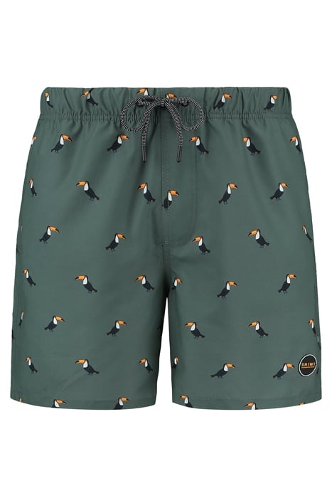 MEN SWIM SHORT TUCAN MICRO PEACH CILANTRO GREEN 1