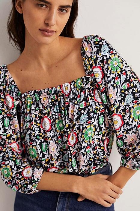 SQUARE NECK SWING JERSEY TOP CHK 3