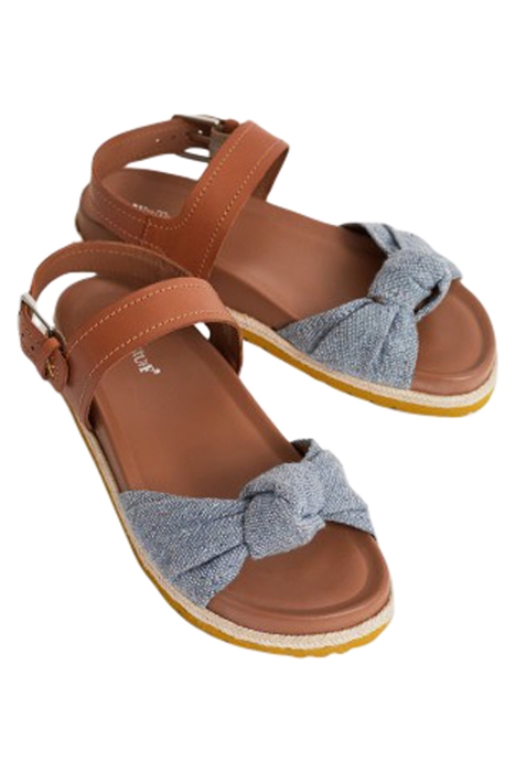 KNOT DETAIL LEATHER FLATFORM TAN 2