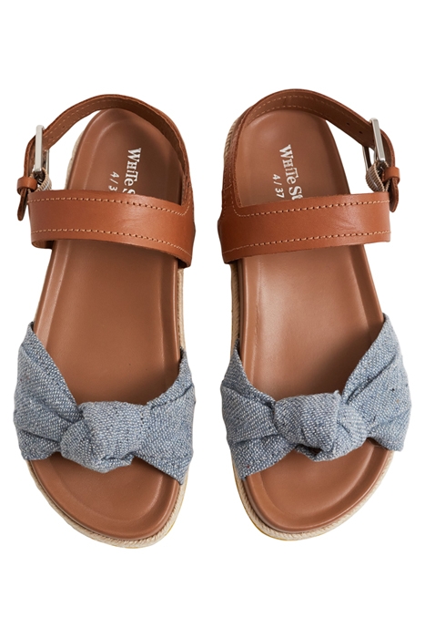 KNOT DETAIL LEATHER FLATFORM TAN 3