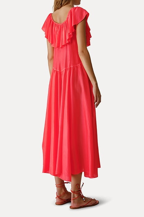 SILK HABOTAY DÉCOLLETÉ DRESS RED 3