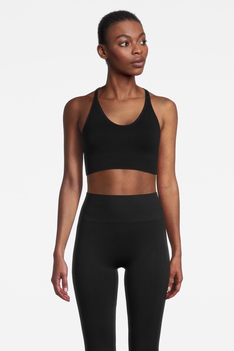 CROSSBACK SEAMLESS MIDI TOP BLACK 1