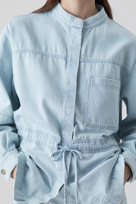 WOMEN DENIM PATCHWORK OVERSHIRT LIGHT BLUE 3