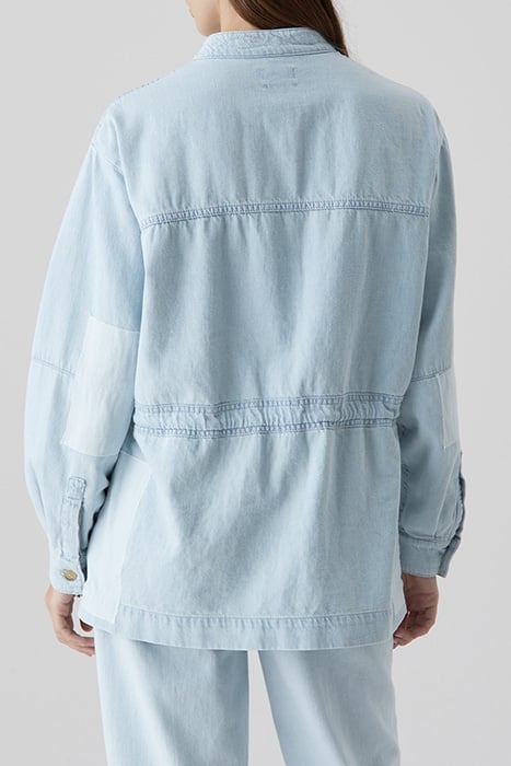 WOMEN DENIM PATCHWORK OVERSHIRT LIGHT BLUE 2