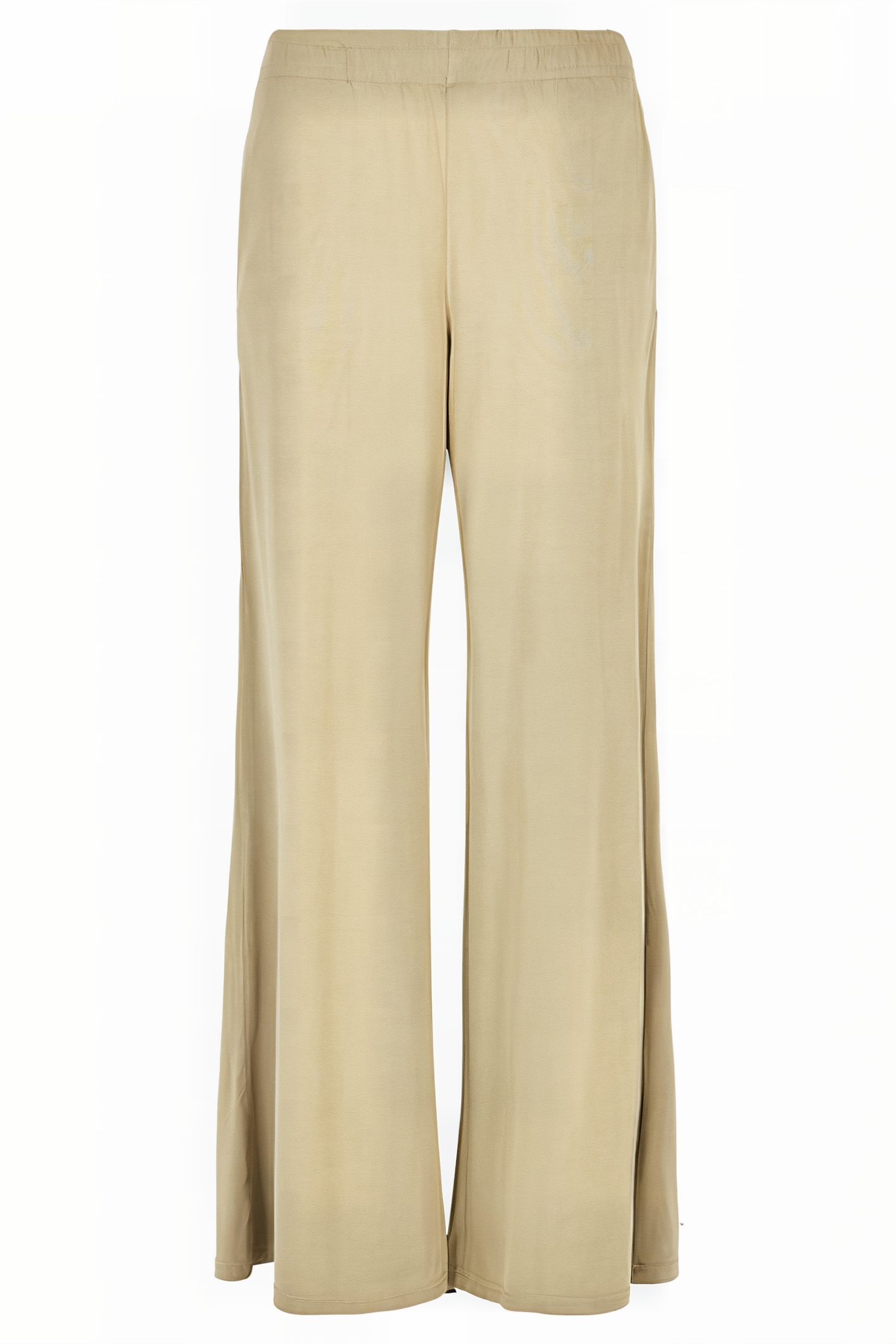LADIES MODAL WIDE LEG PANTS KHAKI 1