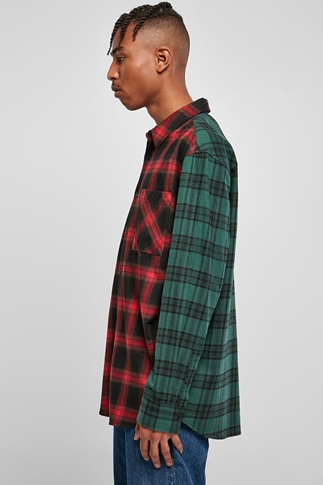 OVERSIZED MIX CHECK SHIRT BLACK/RED/GREEN 6