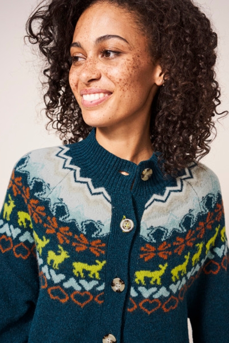 WINTERS WALK CARDI TEAL 2