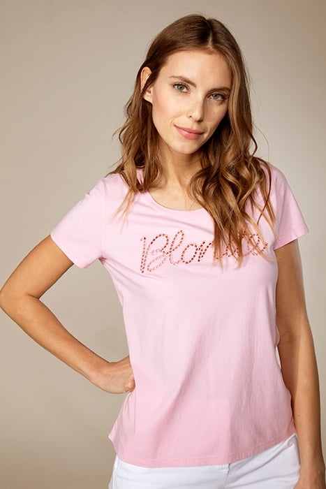 CREW NECK TEE SS + DECO PINK 2