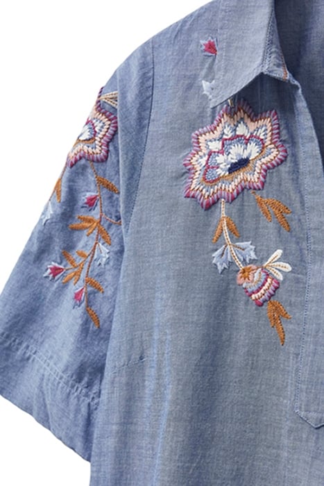 SAVANNAH EMBROIDERED TUNIC CHAMB BLUE 5