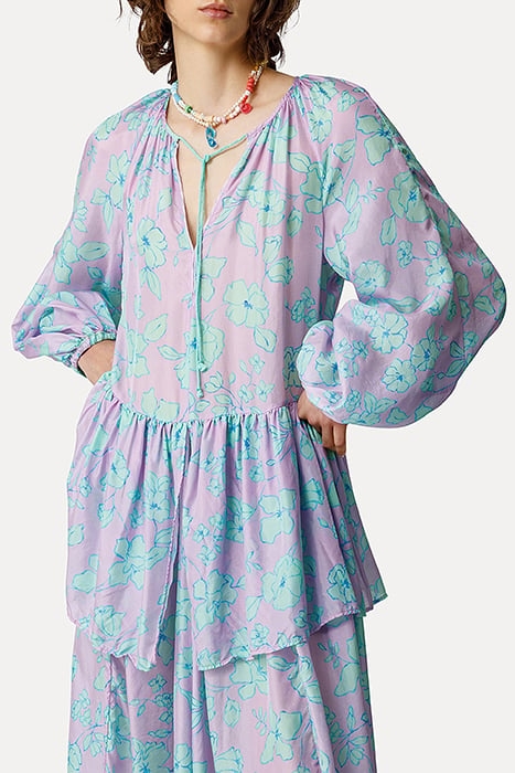 "TRUE COLORS" PRINT HABOTAI SILK DRESS MOJITO 3