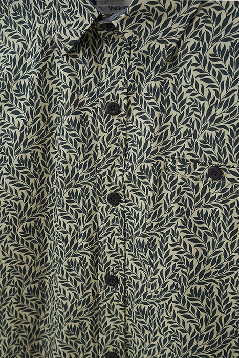 LEAF PRINTED SHIRT DARK GREEN 5
