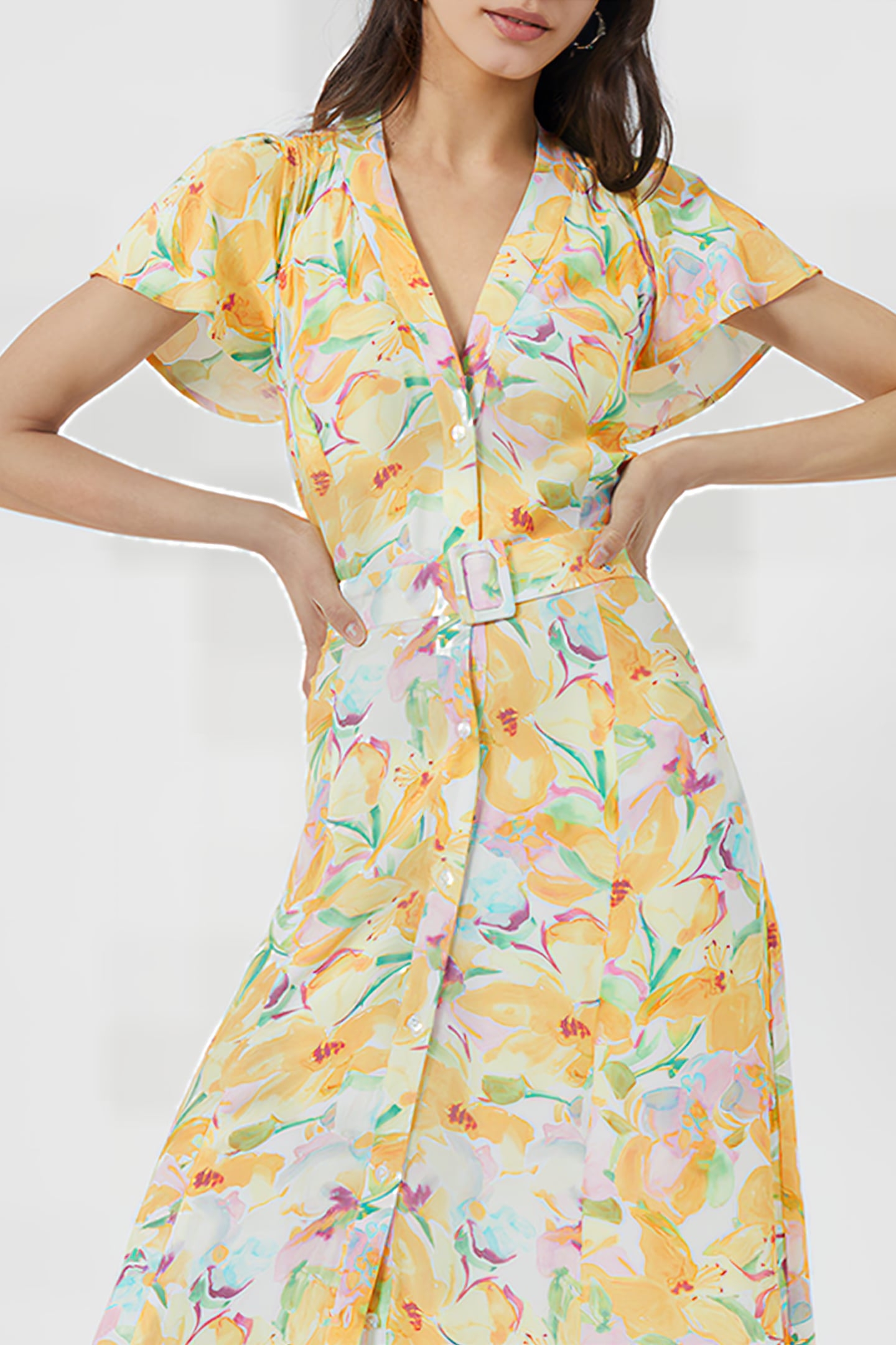 ISADORA DELPHINE S/S MAXI DRES GOLDEN GLAZE/CHLKPIN 4