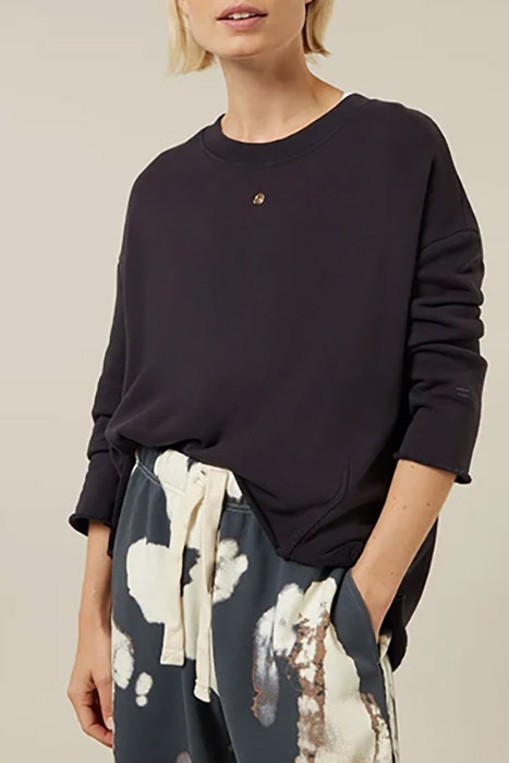 TEDDY FLEECE SWEATER ALMOST BLACK 1